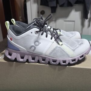 On Running Women’s Cloud Sneakers in White, Lavender & Pale Yellow